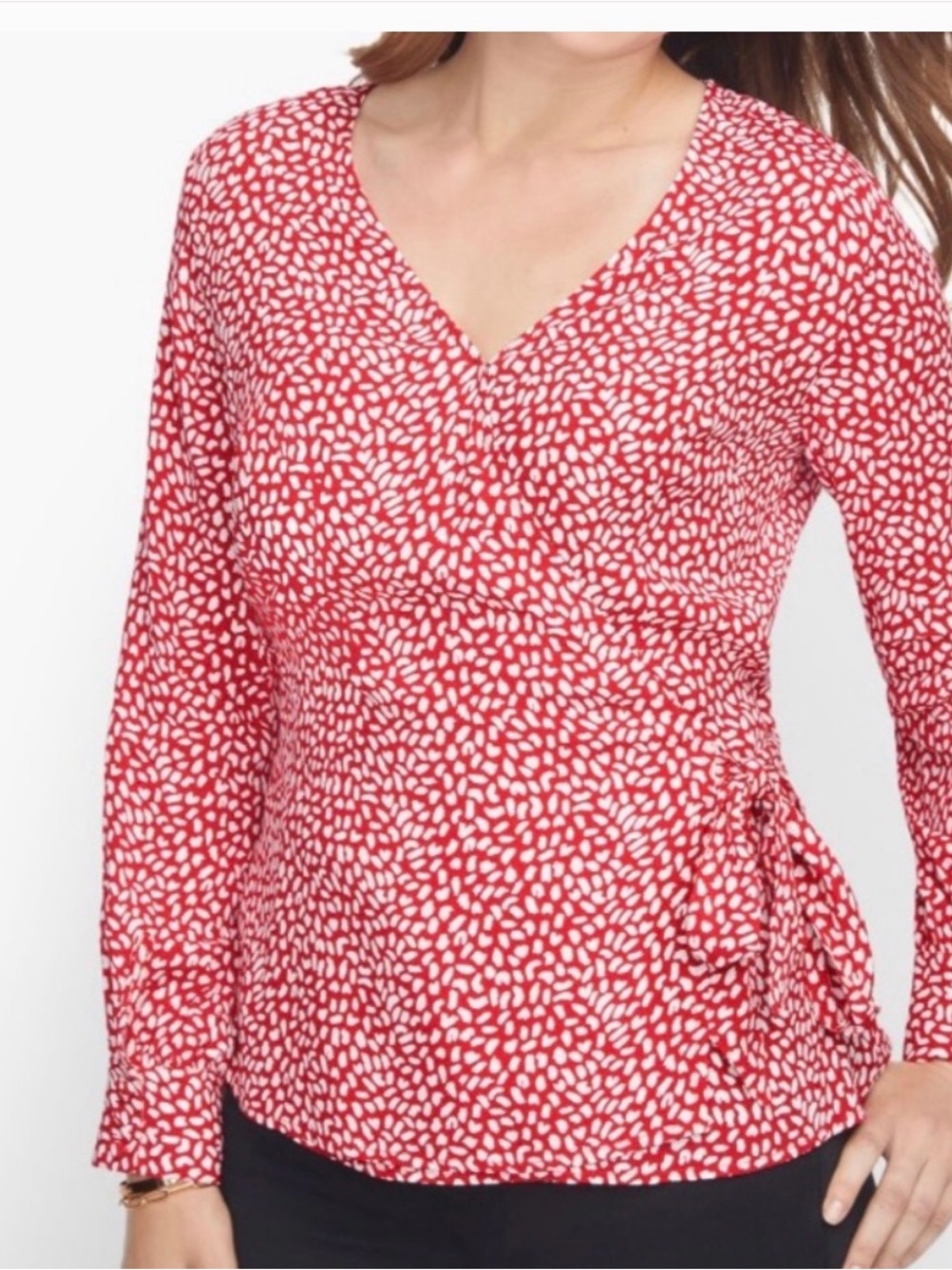 Talbots Spotted Wrap Blouse size XLP